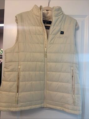 Venustas Women's Cream Quilted Heated Puffer Vest